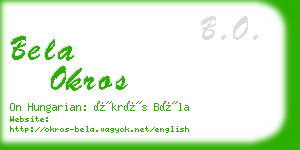 bela okros business card